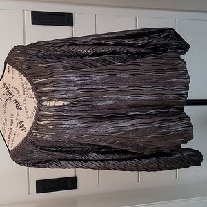 Shimmering Dark Silver Blouson Blouse